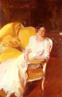 Joaquin Sorolla y Bastida - Clotilde Sentada En El Sofa